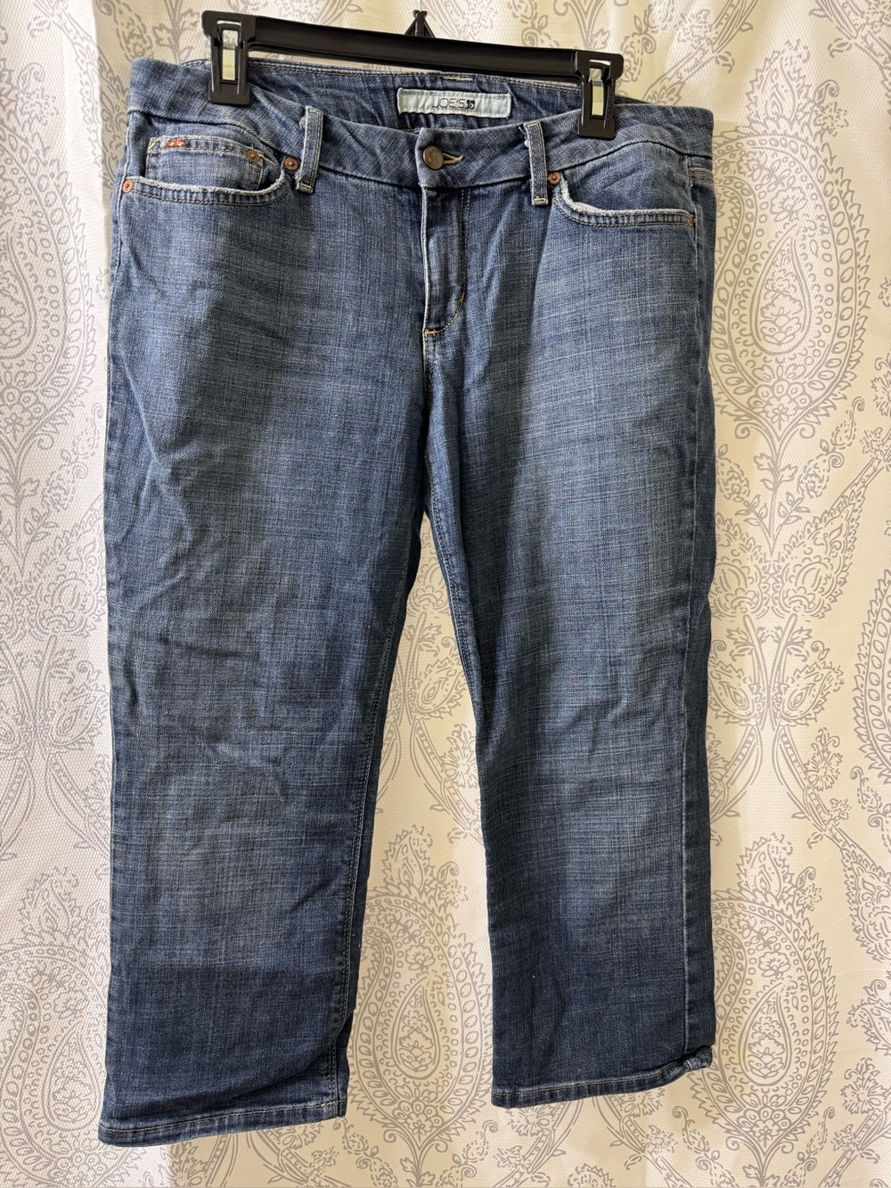 Joe's Jeans crop medium blue denim high-rise relaxed fit